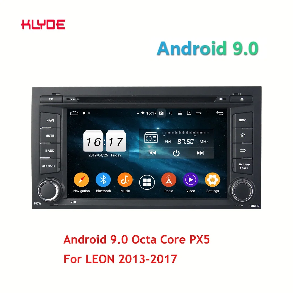 KLYDE KD 7051 1 din 7 дюймовый Android 9 0 Восьмиядерный автомобильный DVD плеер с GPS Bluetooth для LEON