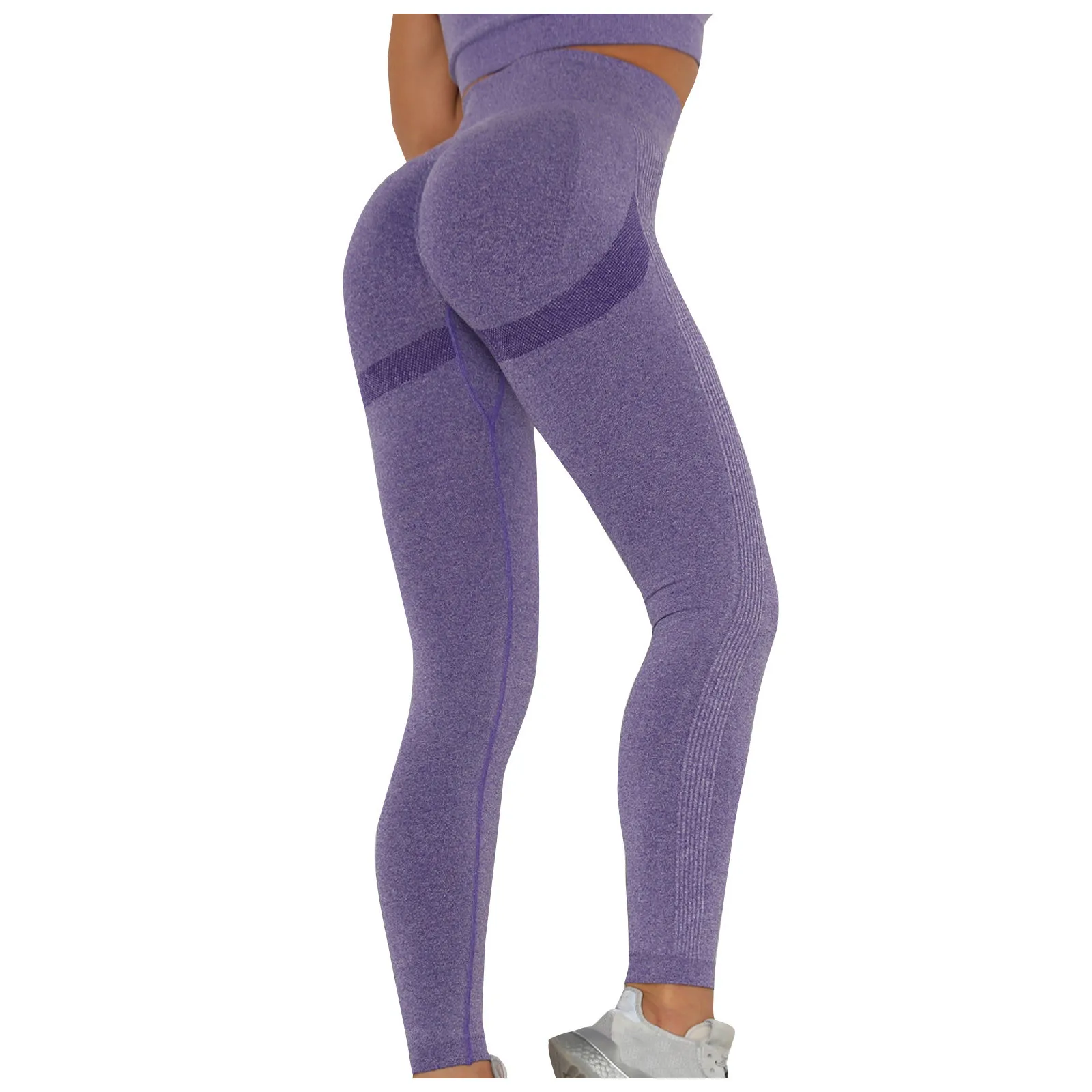 

Women's Pure Color Hip-lifting Sports Workout Running Pants Full Length Running Gym Sports Seamless Leggings Pant Were Bubble