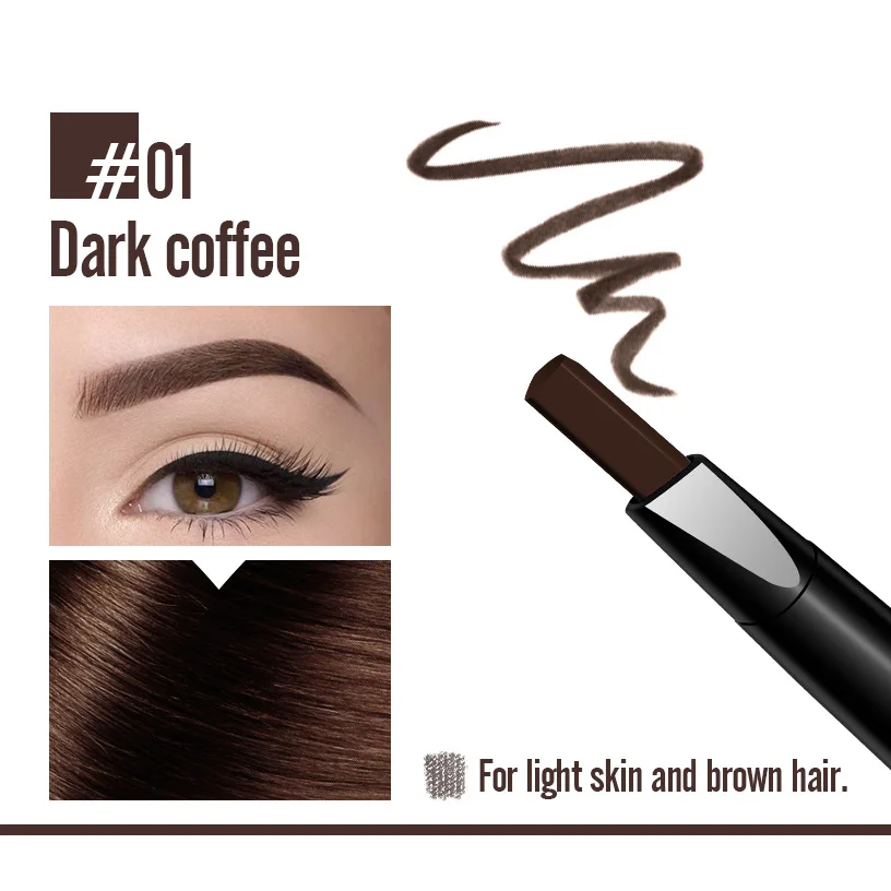 Водостойкий карандаш для бровей ROSALIND с двойным концом татуажная