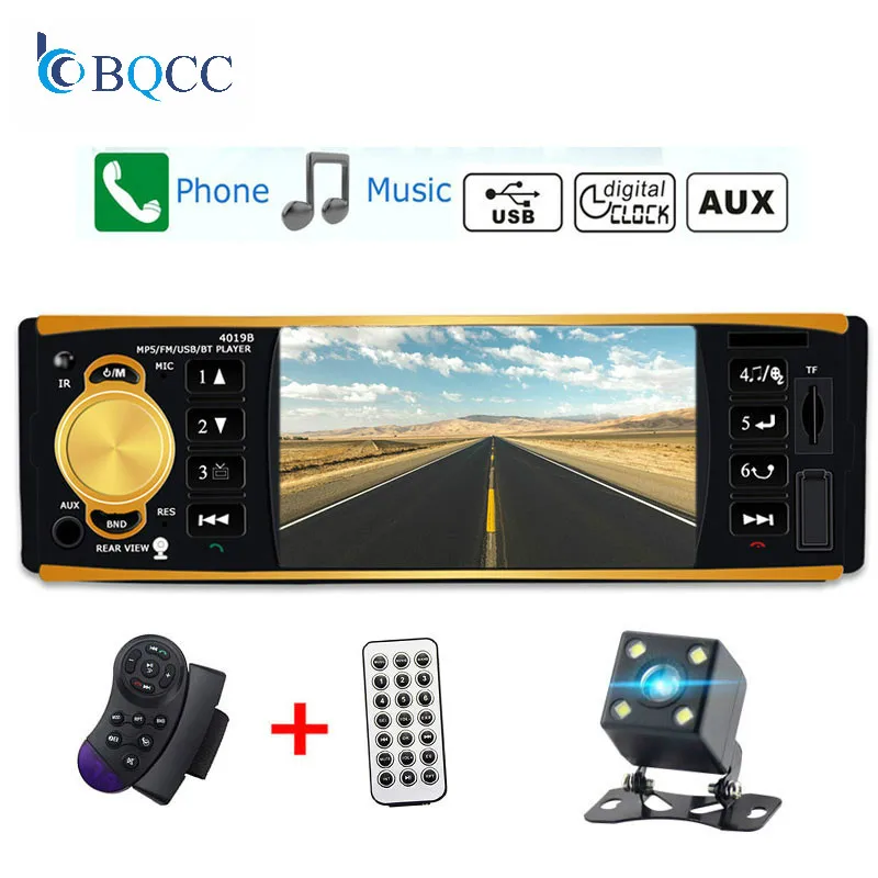Автомагнитола 1 din автомагнитола стерео FM Bluetooth USB AUX камера заднего вида пульт