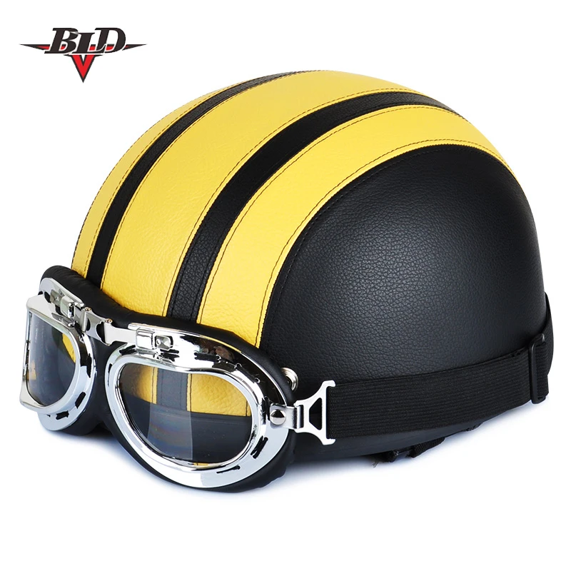 Лидер продаж коричневый синтетический мотоциклетный шлем кожаный винтажный Vespa