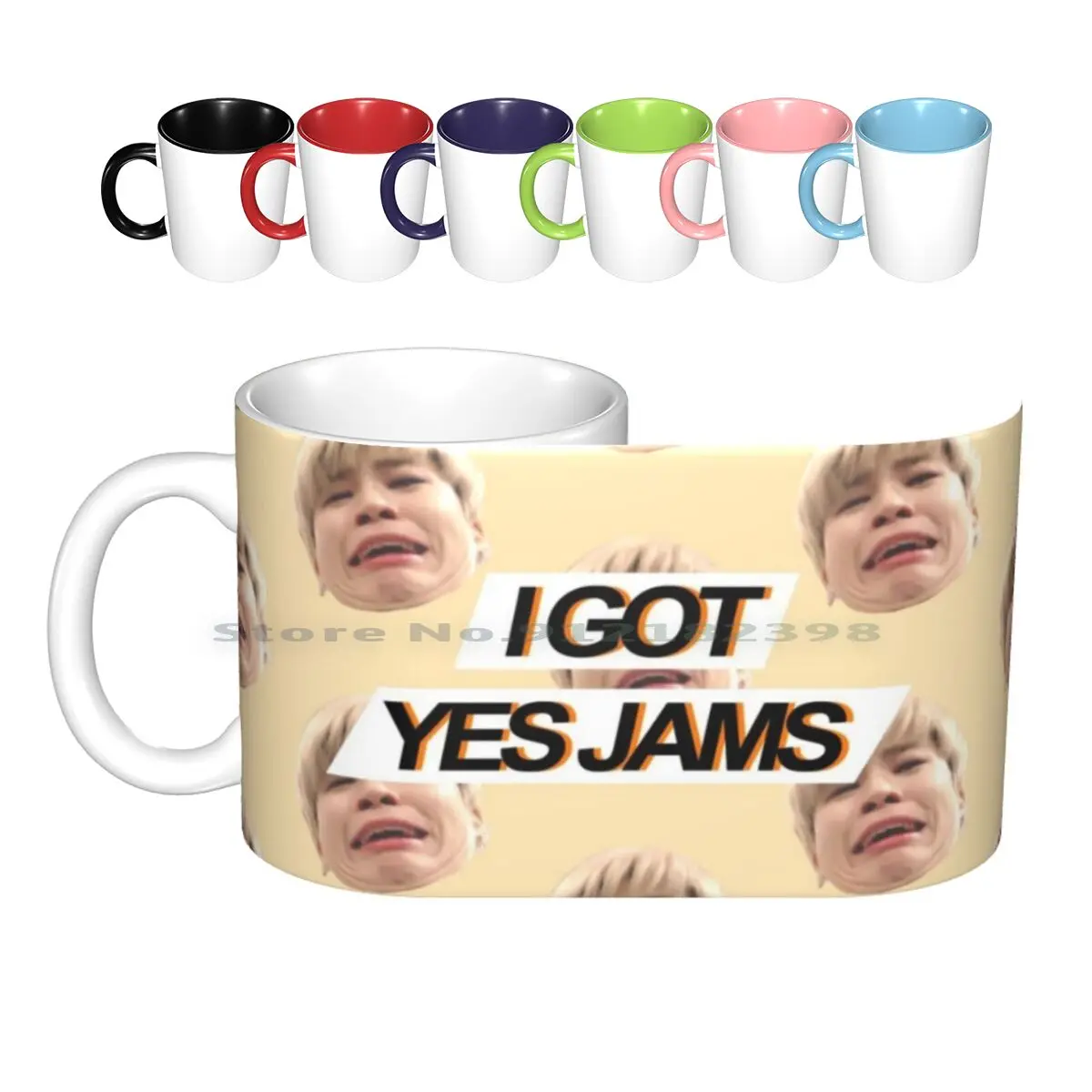 

" I Got Yes Jams "-Jimin-Spaced Design Ceramic Mugs Coffee Cups Milk Tea Mug Boys Bulletproof Boy Scouts Beyond The Scene Kim