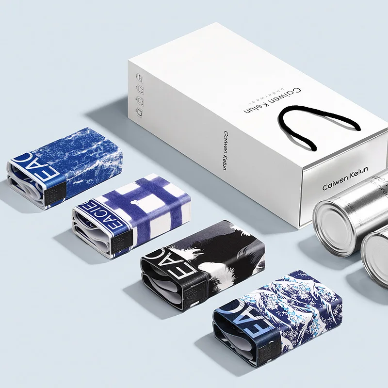 Men's Underwear Boxer Pure Cotton Breathable Comfortable Trendy Personality Boxer Shorts Head Bottoms Mens Cotton Underwear