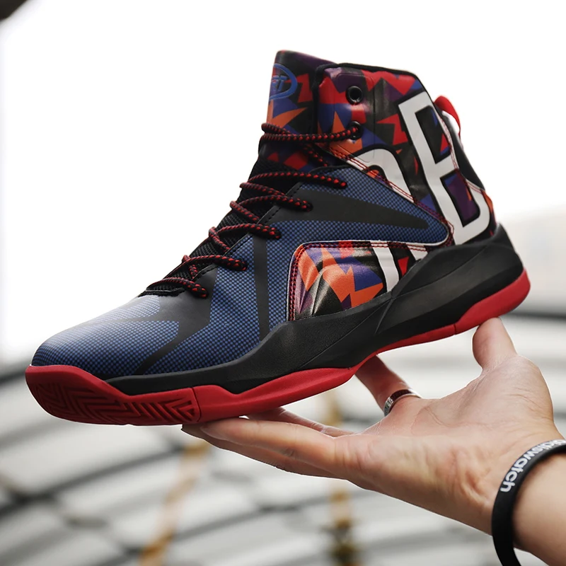 

Hemmyi Breathable Men Basketball Shoes Comfortable Outdoor Sports Shoes Basketball Sneakers Men Big Size:39-47 Two-tone Sneakers