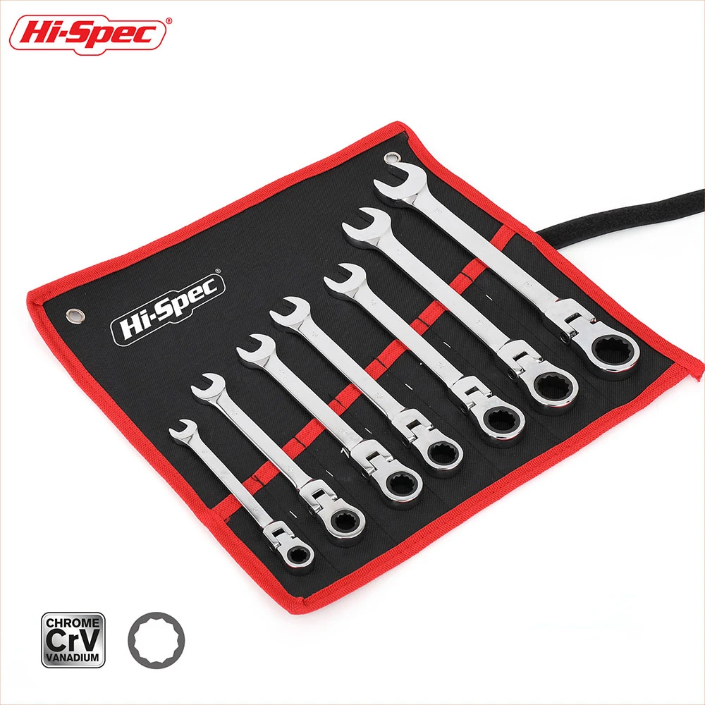 Hi Spec 7 шт набор ключей ключи трещотка гаечных универсальный комбинированный ключ