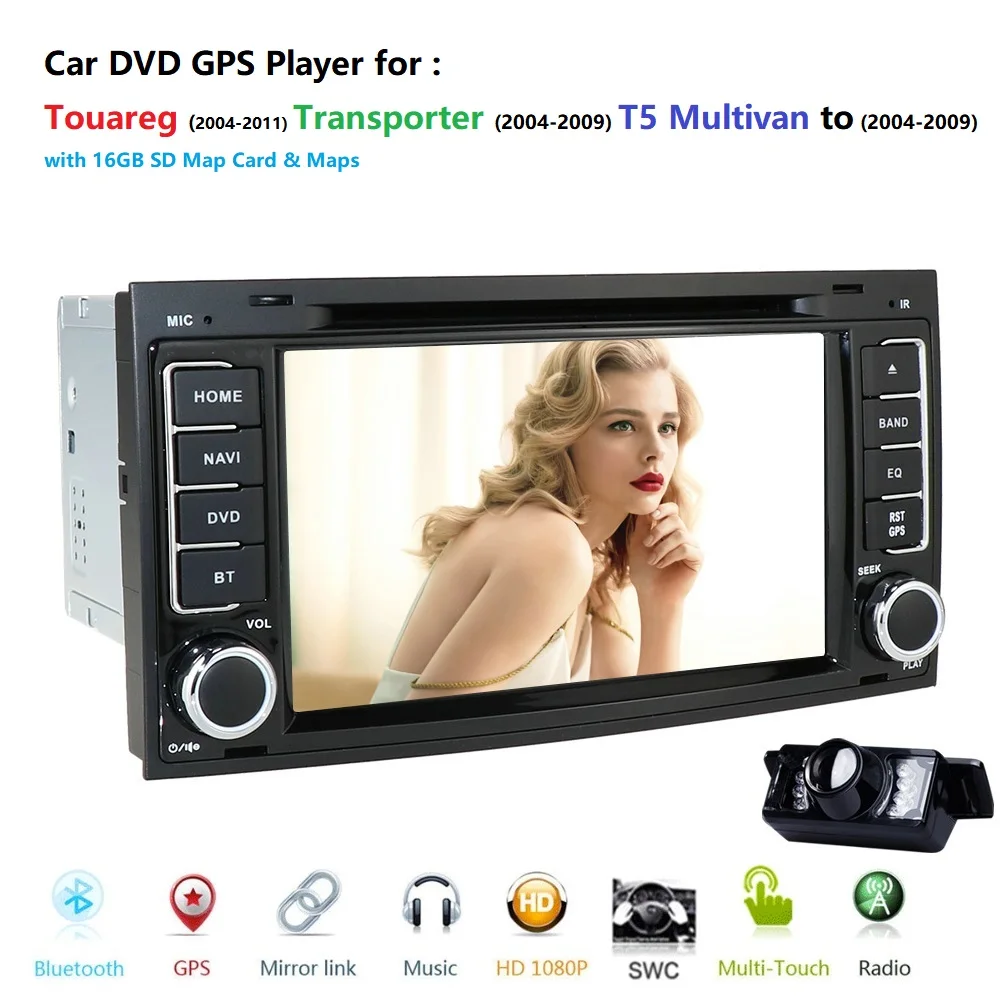 7 дюймов 2 din dvd плеер автомобиля для Volkswag VW Touareg 2004 2011 транспортер T5 Multivan gps