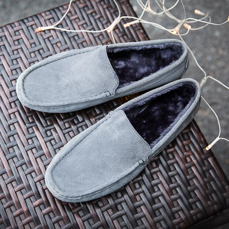 2020 брендовые Зимние Мокасины мужские бархатные лоферы Высококачественная обувь