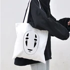 Хлопковая Сумка-тоут для шоппинга No Face для мужчин, эко-многоразовая эко-сумка для шоппинга в стиле аниме, из денима