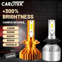 carlitek h7 led headlight bulbs 20000lm csp chips h1 h4 h11 h8 h9 9005 9006 hb3 hb4 canbus error free 4300k 5000k 6000k 8000k
