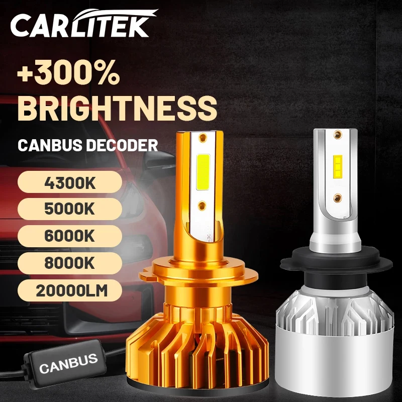 Carlitek H7 светодиодный лампы для передних фар 20000LM светодиоды с чипом CSP H1 H4 H11 H8 H9 9005