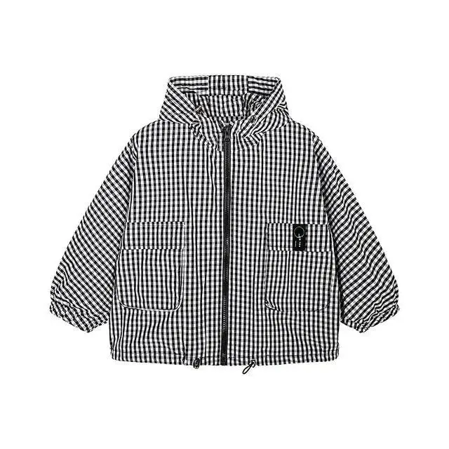 

Spring Children Coat Autumn Kids Plaid Hooded Jacket Boys Outerwear Coats Sportshirt Boy Windbreaker Baby Clothes Clothing