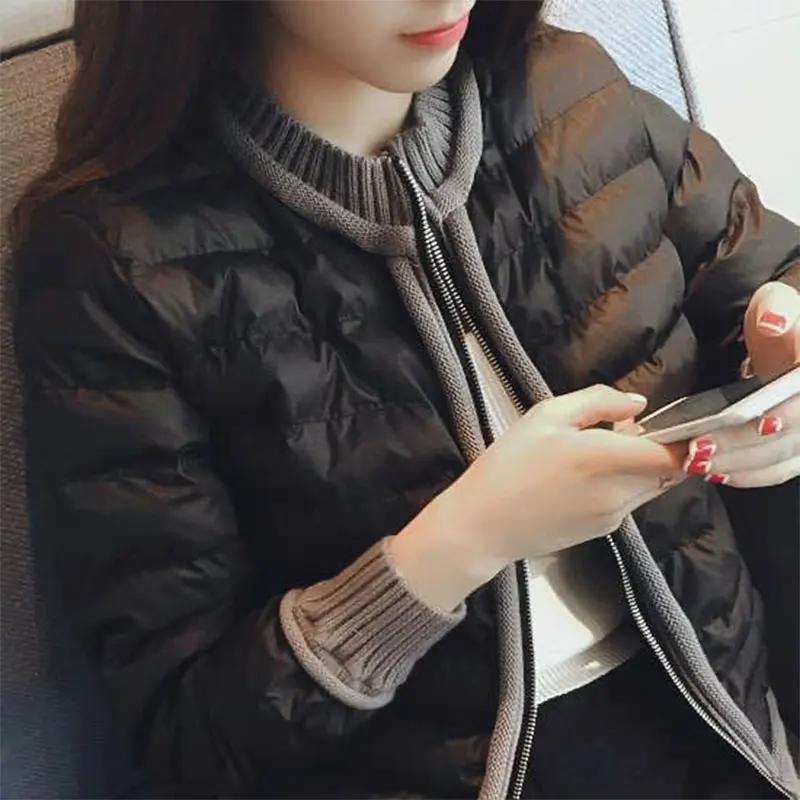 

Autumn Winter New Korea Fashion Women Long Sleeve Loose Short Coat All-matched Casual Black Padded Jacket Female Size 5XL V646