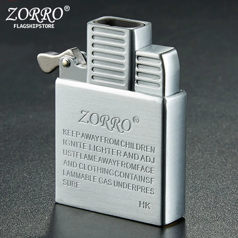 

ZORRO Dual Fire Torch Insert Lighter Gas Jet Windproof Flint Gasoline Oil Lighter Inflatable Butane Kerosene Liner DIY Tool Gift