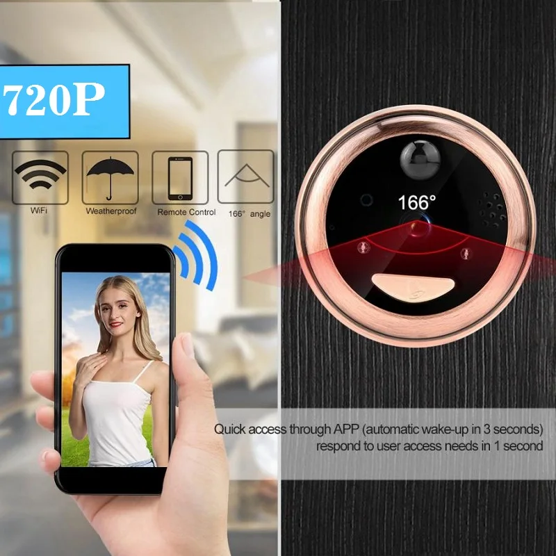 WiFi беспроводной 4,3 дюймовый электронный кошачий глаз Интеллектуальный визуальный кошачий глаз дверной звонок удаленный визуальный домофон фото запись