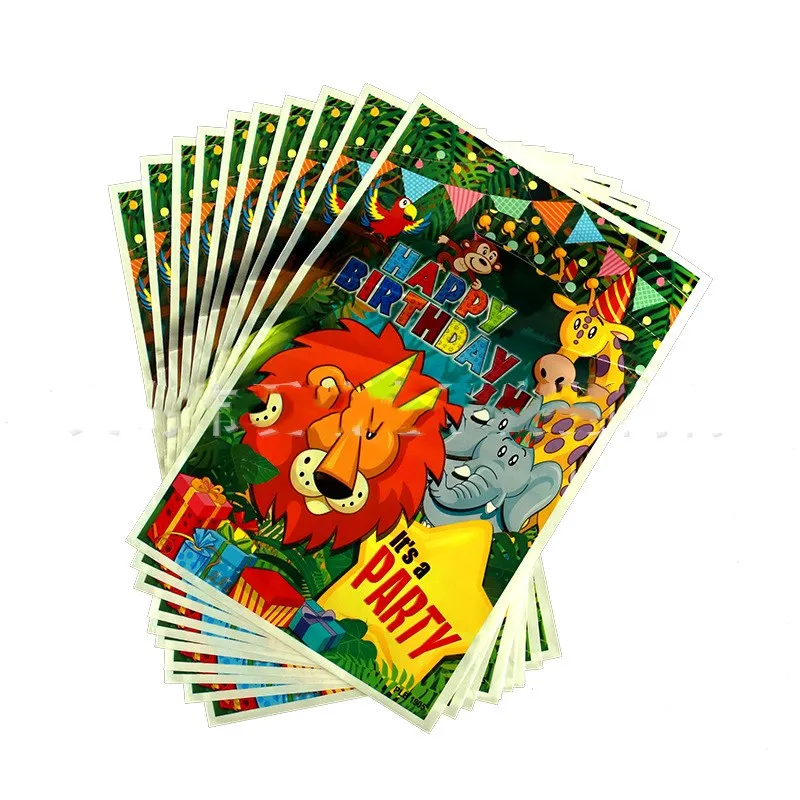 gift bag 10pcs Вечерние украшения в виде животных в джунглях, капкейки, тарелки, чашки, украшения для вечеринки на день рождения, детские подарки для мальчиков, вечерние украшения - Цвет: gift bag 10pcs
