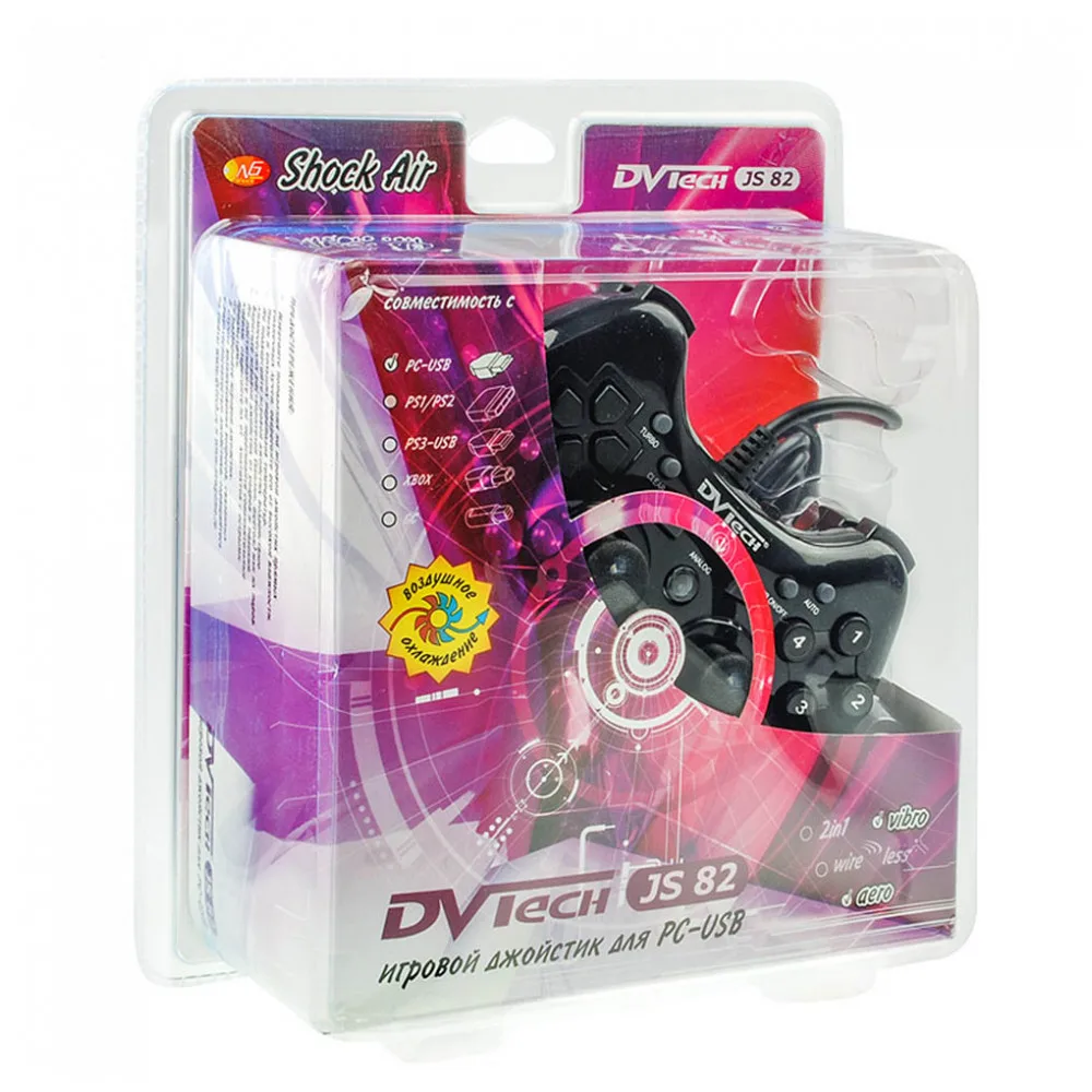 Джойстик PC DVTech JS82 Shock Air геймпад для компьютера проводной USB-контроллер ПК
