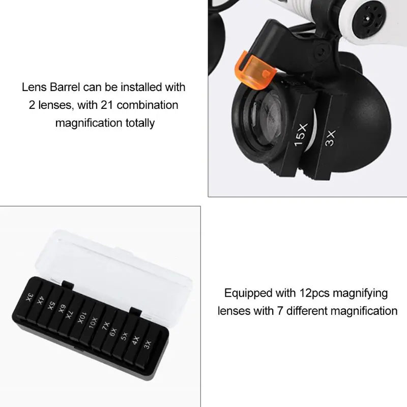 

OOTDTY стекло es Лупа холодный теплый светильник источник увеличительное стекло с 12 объективом 3X-10X A5YD