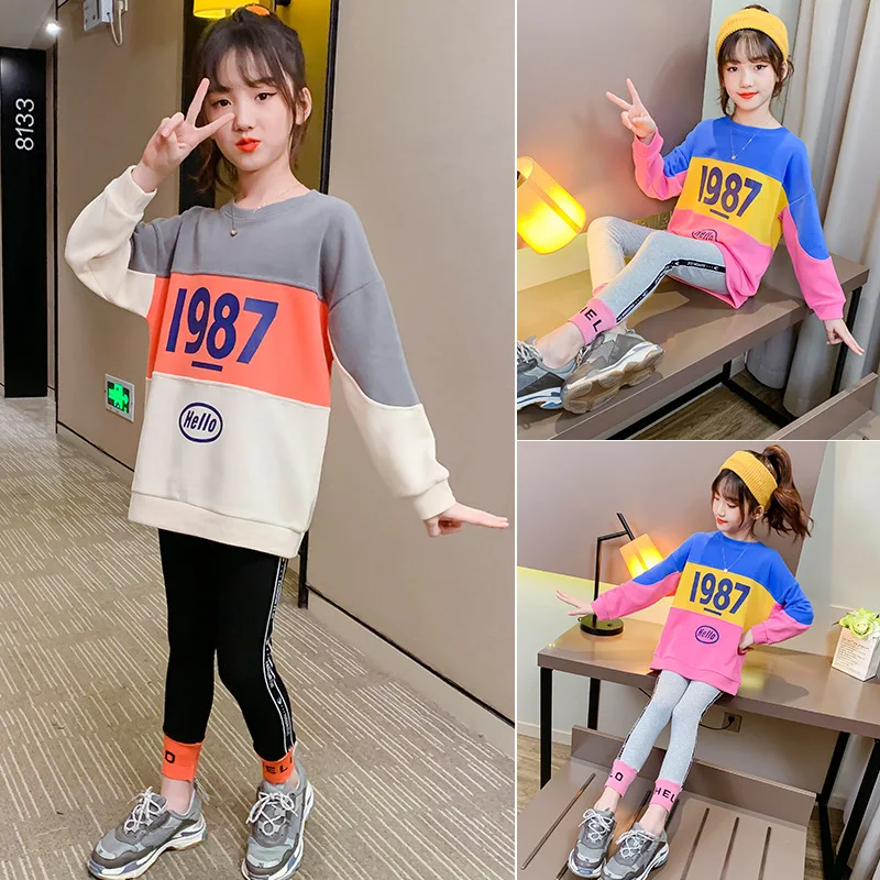 Осенняя одежда для девочек новинка 2020 модный осенний повседневный костюм из двух