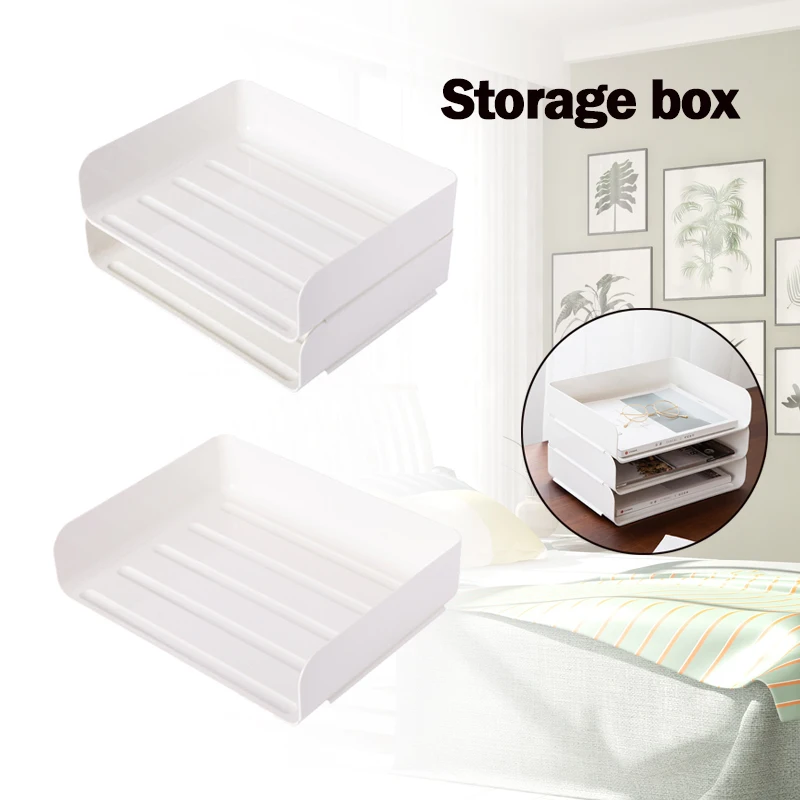 

Stackable Desktop Storage Box Cosmetics Office Books Documents Storage VDX99