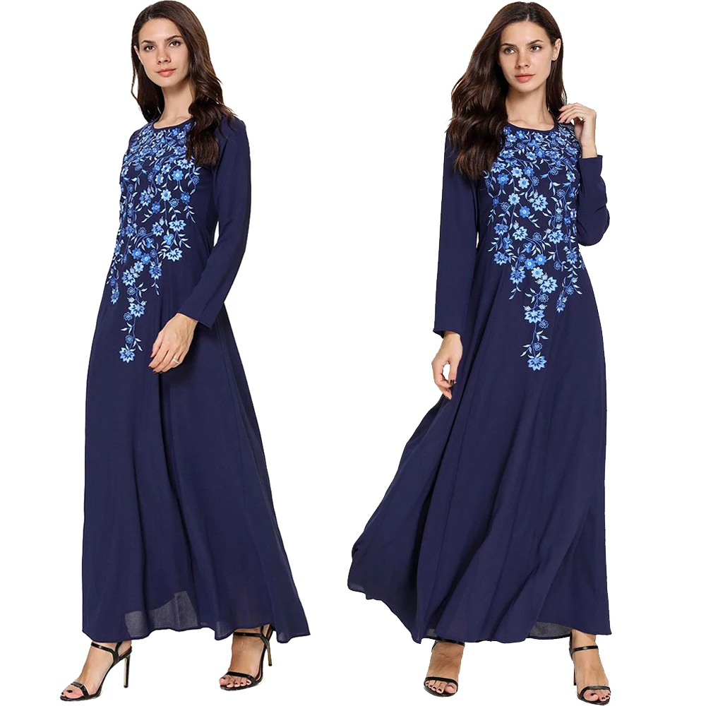 Бангладеш Дубай вышивка abayas Пакистан Арабский мусульманский хиджаб вечернее