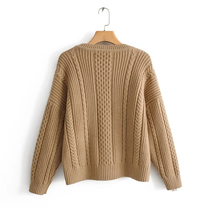 H. SA корейский модный женский свитер и пуловеры Oneck Ruffles Pull Jumpers хаки зимний теплый женский свитер-пуловер свитер оверсайз
