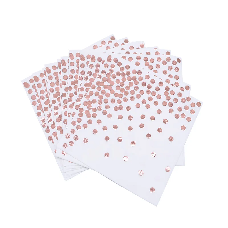 Набор одноразовой посуды из розового золота чашка полосатая соломенная салфетка