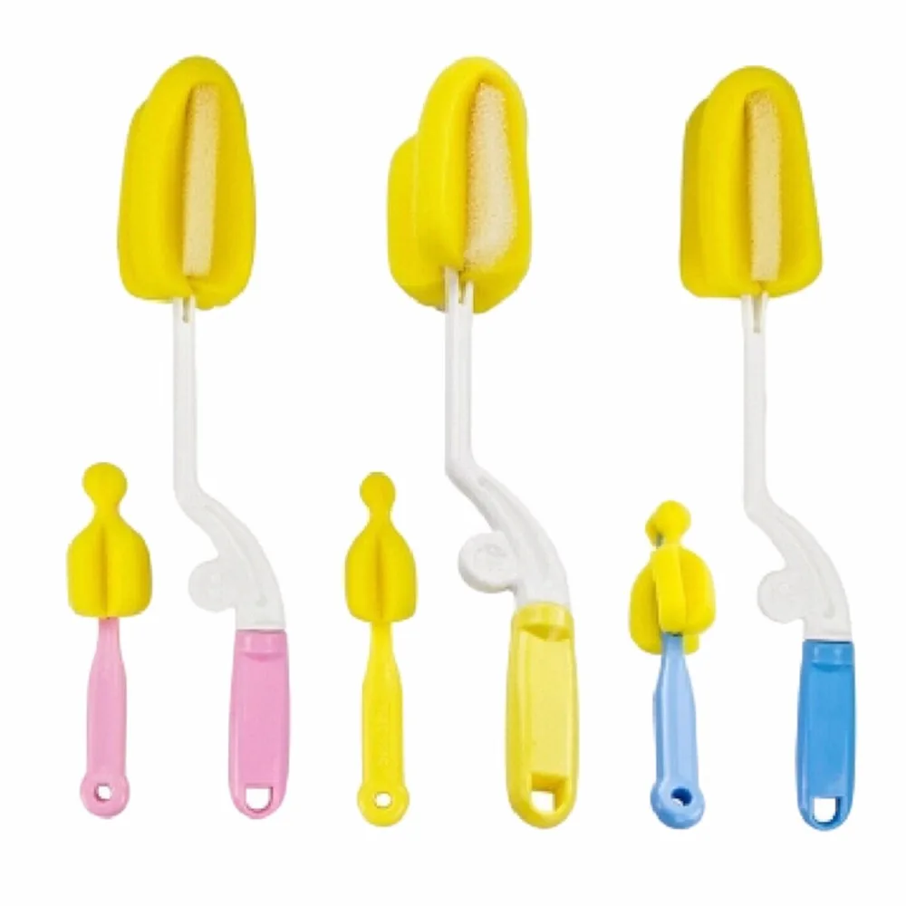 Щетка для детской бутылочки 360 градусов вращения спонжевой насадки малышей и