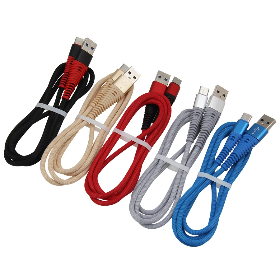 100 шт. 1 м 3 фута Micro Type C 8pin USB кабель для зарядного устройства шнур iPhone XR XS Max Samsung