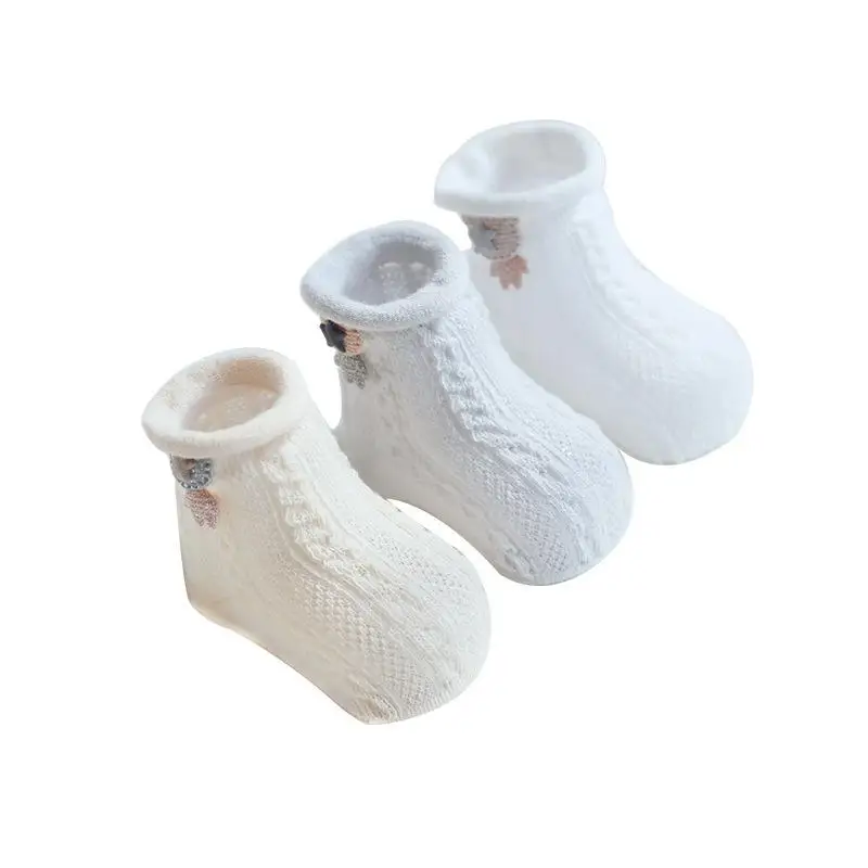 

3 пары/Лот, новые милые хлопковые дышащие сетчатые носки, Мультяшные аксессуары, Нескользящие напольные носки для младенцев, детей ясельног...