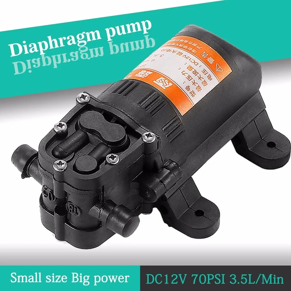 Прочный DC 12 V 70PSI 3.5L/мин Черный мембранный распылитель воды под высоким давлением