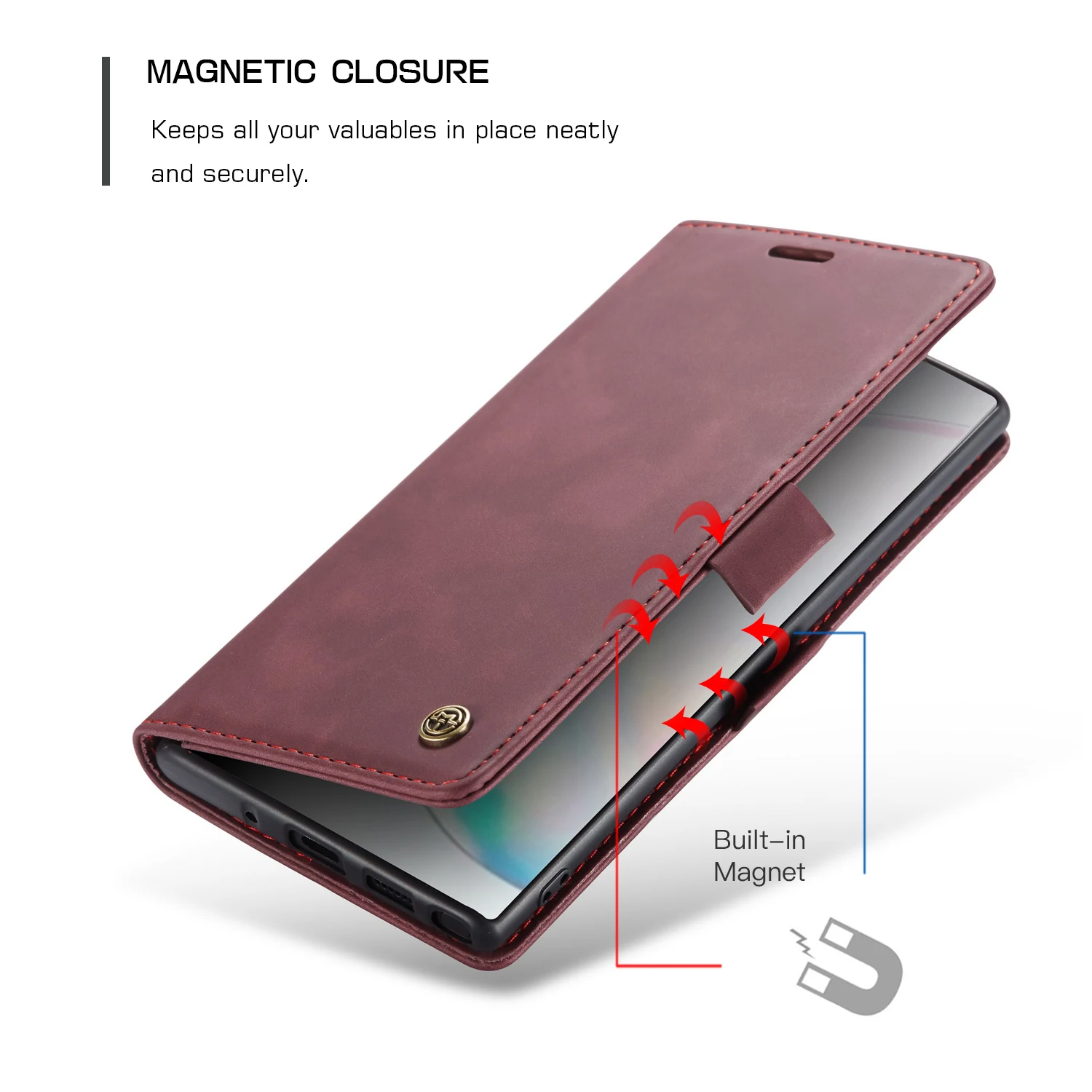 Магнитный кожаный чехол для samsung Galaxy Note 10 S10 5G S10e S9 S8 Plus S7 Edge откидной кошелек