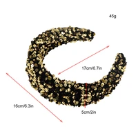 Fashion Fish-scale Sequined Sponge Headband For Women Top Knotted Girl Hairband Female Hair Accessories Handmade Hair Hoop Bezel