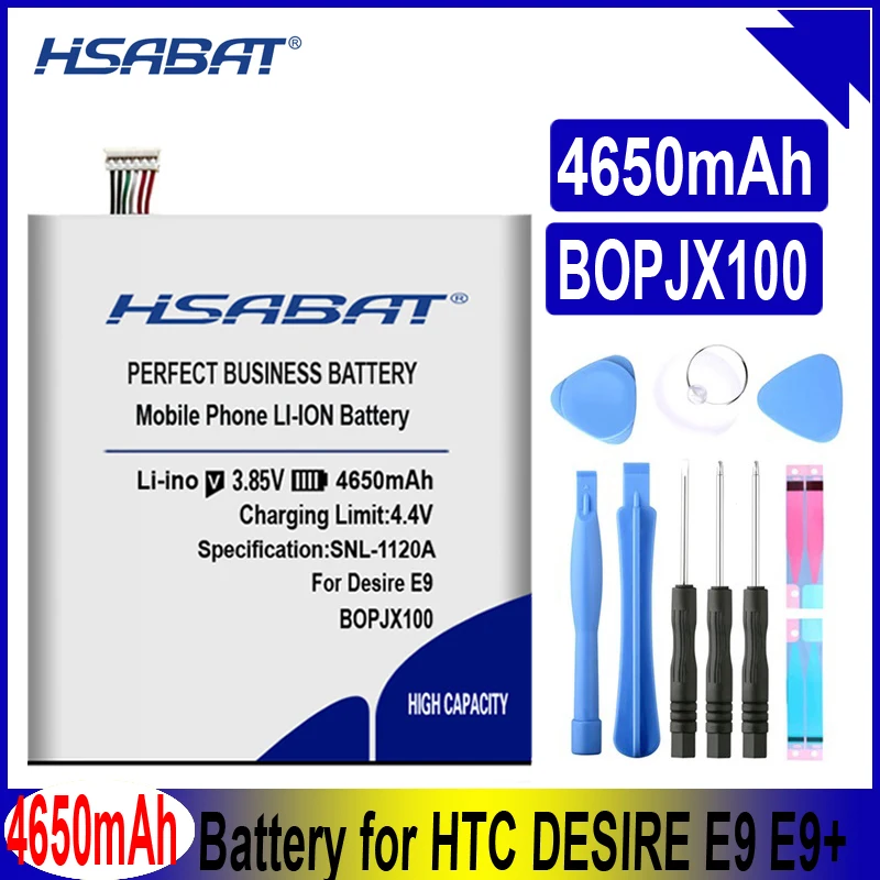 HSABAT 4650 мА/ч, B0PJX100 BOPJX100 Батарея для htc DESIRE E9 E9+ 830 D830U D830X D828W батареи