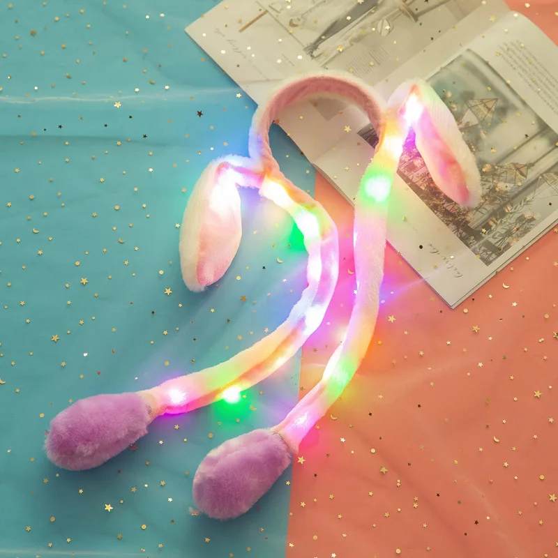 НОВАЯ шапка кролик игрушки с сияющими движущимися ушками милая подушка