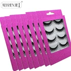 MEISHENJIE полностью накладные eylashes супер объемная 3d искусственная норка ресницы 5 пар ресницы норковые ресницы натуральные великолепные Косметика maquiagem