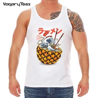 japan style cute kawaii sushi pineapple ramen print tank top summer men funny casual tops fashion vest