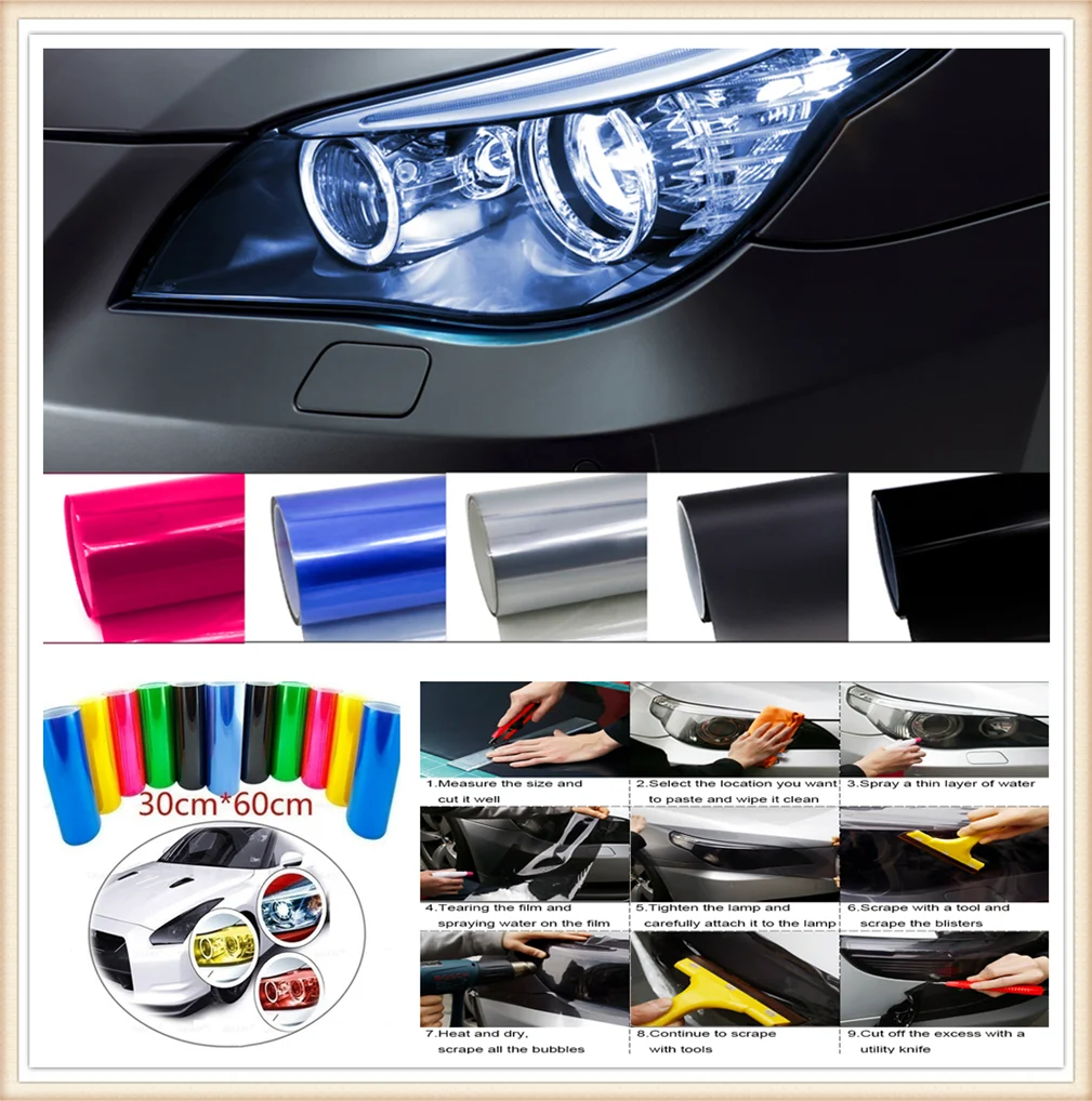 Автомобильный головной светильник Декор виниловая пленка наклейка для Kia KND-4