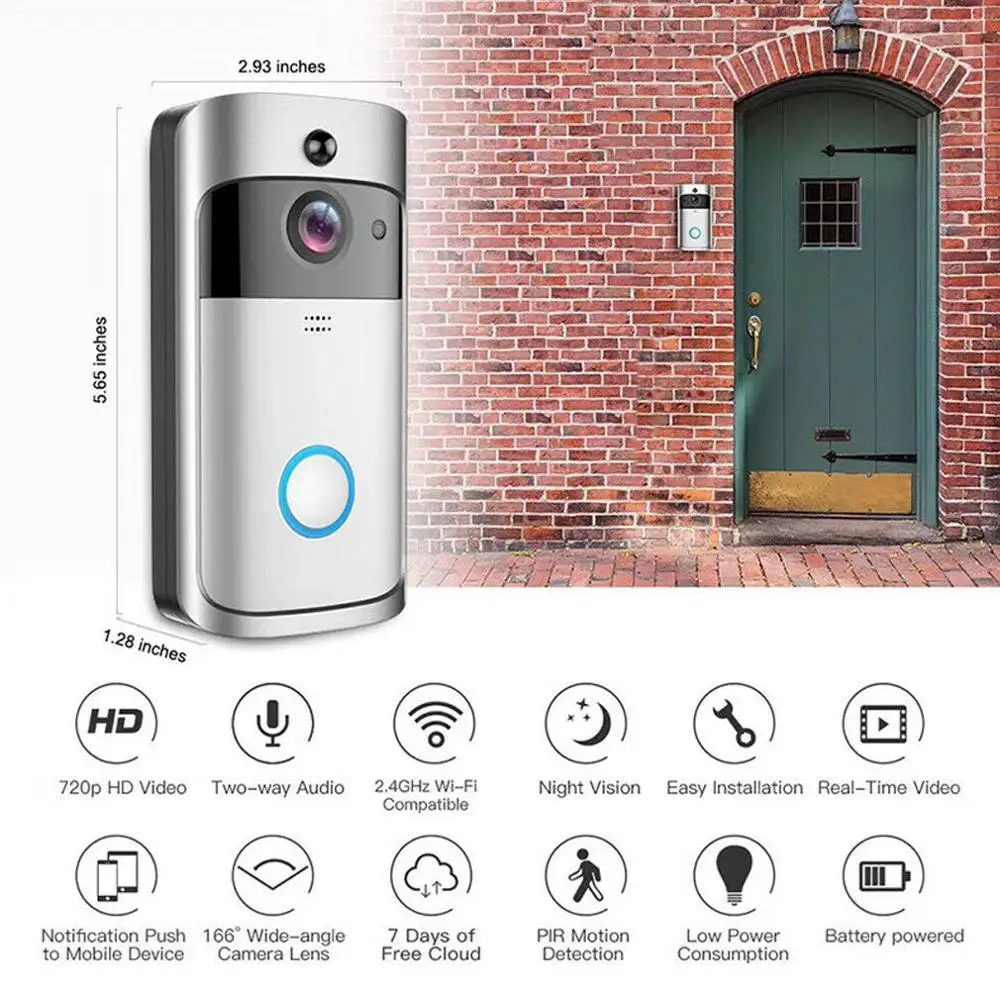 

Higestone WiFi умный видео дверной звонок IP камера кольцо дверной звонок Двусторонняя аудиосвязь беспроводное приложение управления iOS Android питан...
