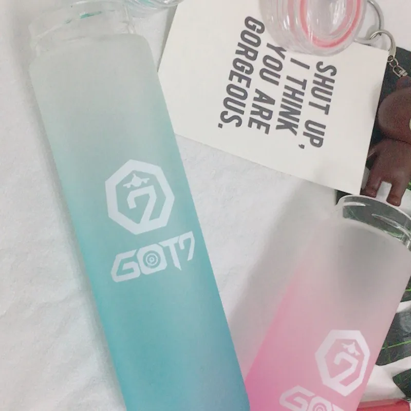 KPOP GOT7 чашка для воды никогда не стеклянная бутылка градиент матовый напиток JB