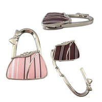 dual use hook two diamond folding portable metal hanging bag hook handbag student school bag desktop