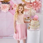 VIKITAДетское платье принцессы для маленьких девочек; Кружевное Тюлевое платье-пачка на свадьбу, День рождения; Вечерние платья; Детская одежда; Детские костюмы