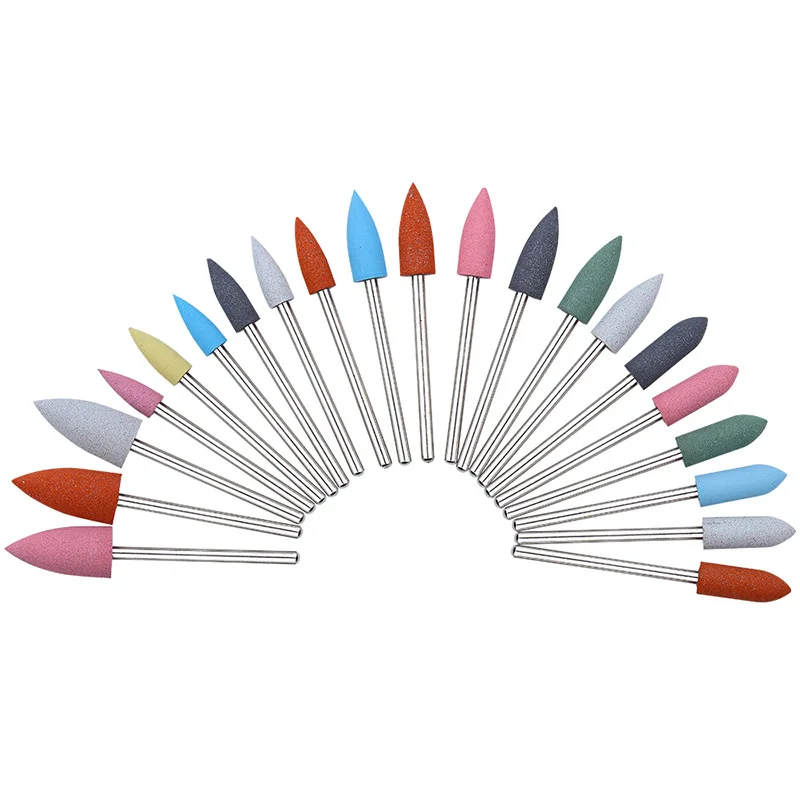 6 шт./компл. резиновая силиконовая фреза для ногтей маникюра Гибкая полировальная