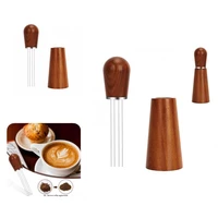 coffee tamper distributor easy to use espresso distribution tool professional wdt tool with wood holder