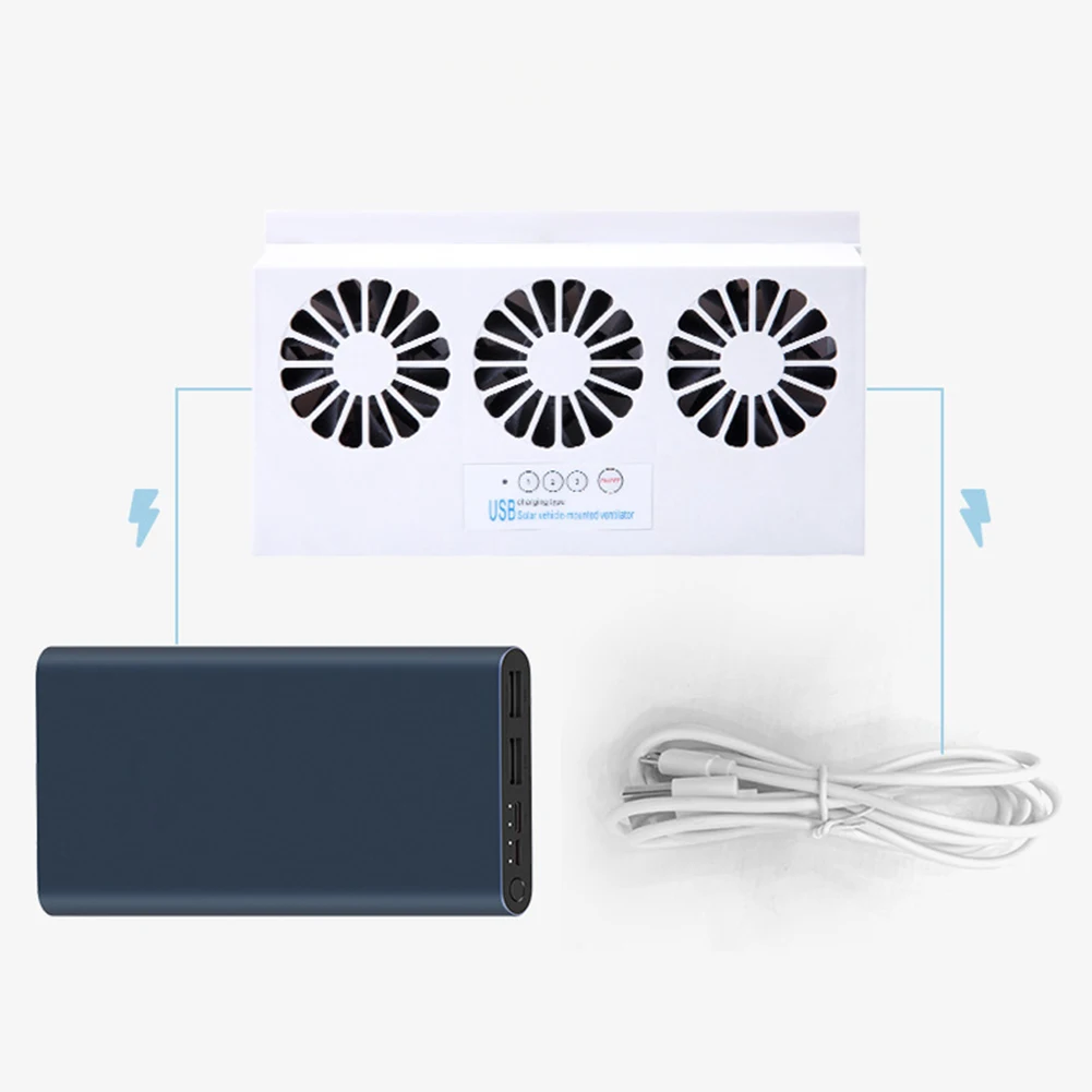 

Solar Powered Car Cooler Front/Rear Window Radiator Auto Air Vent Fan Ventilation USB Exhaust Fan Radiator Cooling System