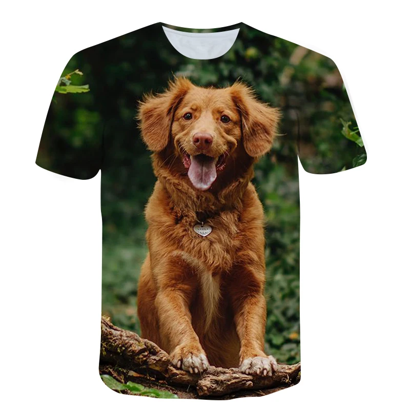 

4-14Y Kids Dog 3D Printing Tops Funny Animal 3D Printed T Shirt Unisex Casual T-shirt Hip Hop Streetwear Oversized Tee Tops