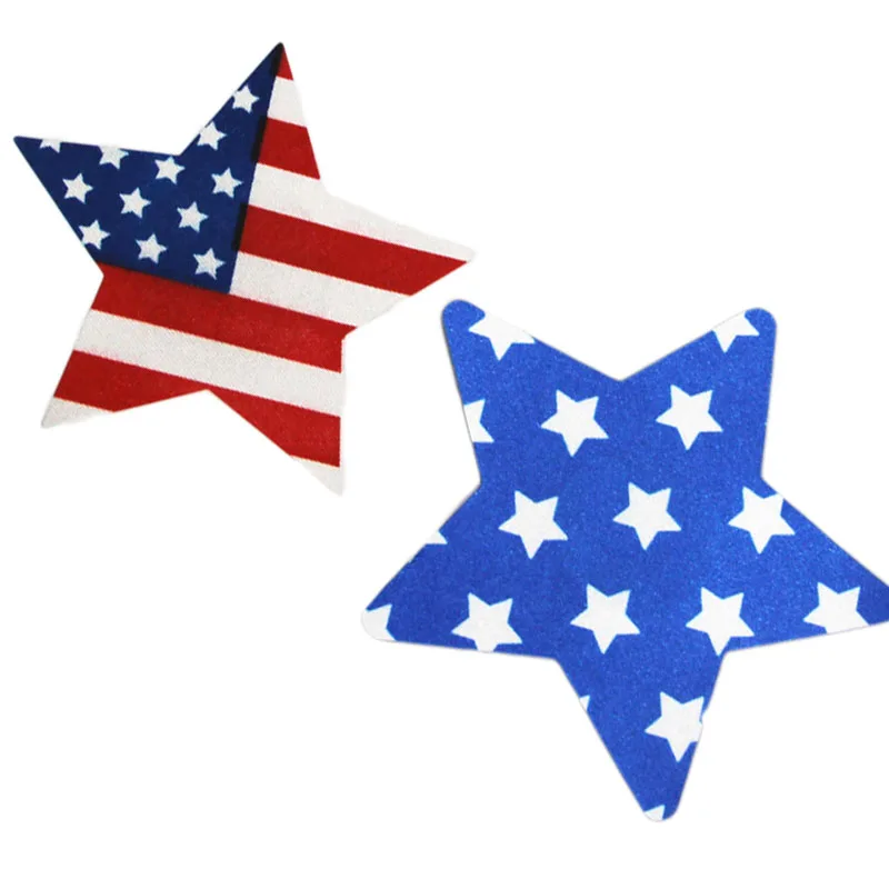 

6 пар чехлов для сосков Звездный клей американский флаг наклейки на грудь для тела одноразовые, для молока противоопорожненный бюстгальтер ...