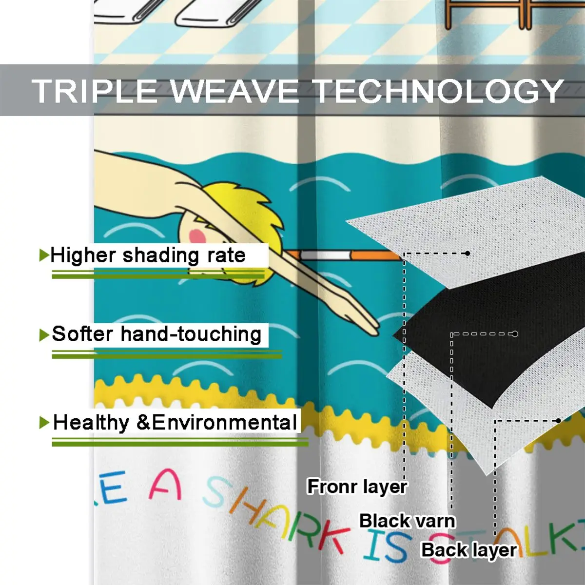 Солнцезащитная Штора для гостиной плавания как акула светит затеняет спальни