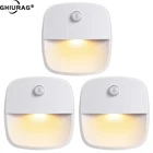 Ночник с датчиком движения, беспроводной светодиодный светильник для спальни, кухни, кабинета, лестницы, чулана, комнаты, коридора, настенная лампа