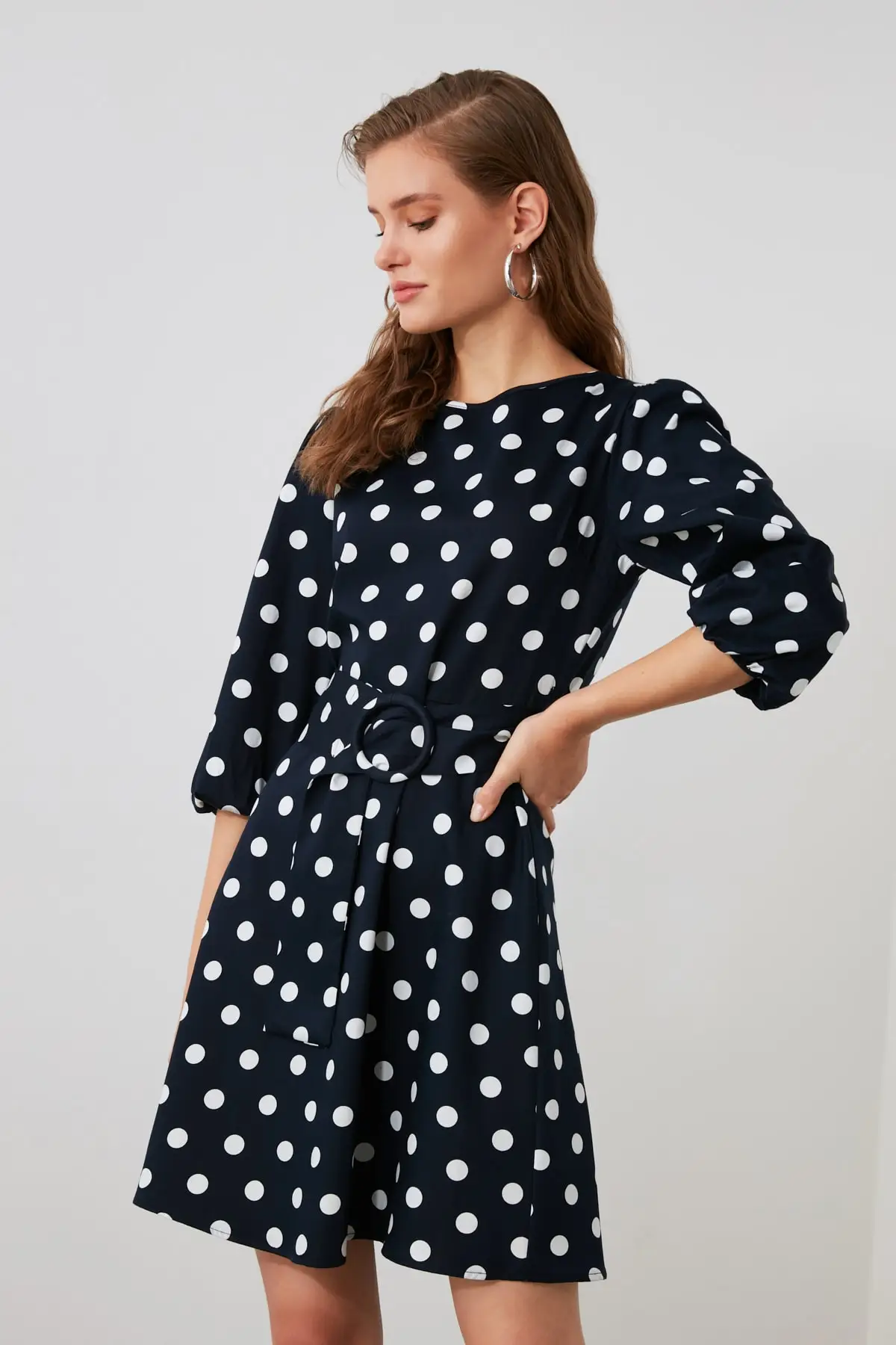 Платье в горошек с арочным рисунком TWOSS20EL0174|Женские платья| |