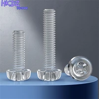 m3 m4 m5 m6 acrylic screws nylon round head phillips cross transparent screws plastic phillips screw length 3 20mm